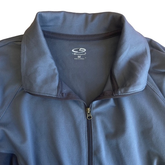 Champion men’s zip‎ up lightweight jacket long sleeve gray on gray pockets - Picture 3 of 9